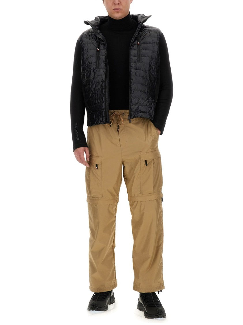 Moncler Grenoble Convertible Brown Cargo Pants With Versatile Pocket Design