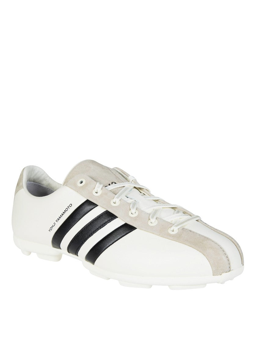Y-3 White Smooth Upper Stripes Sneakers