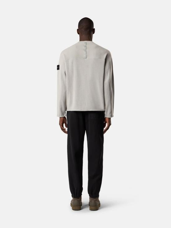 Stone Island Panama Cotton Loose-Fit Jogger Pants With Vintage Effect