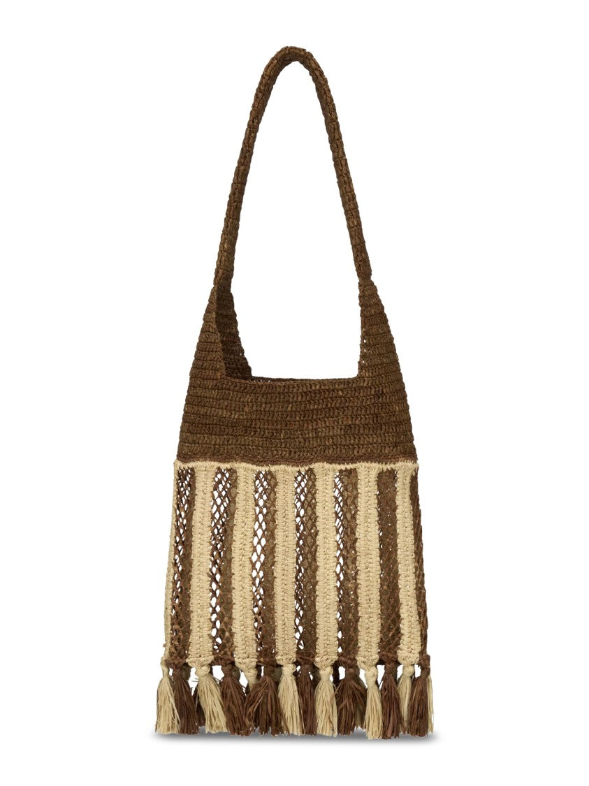 Isabel Marant Rectangular Raffia Bag With Decorative Tassels