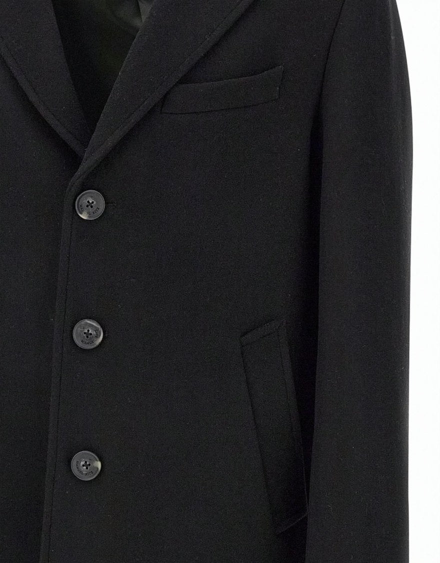Manuel Ritz Notch Lapel Wool Blend Coat