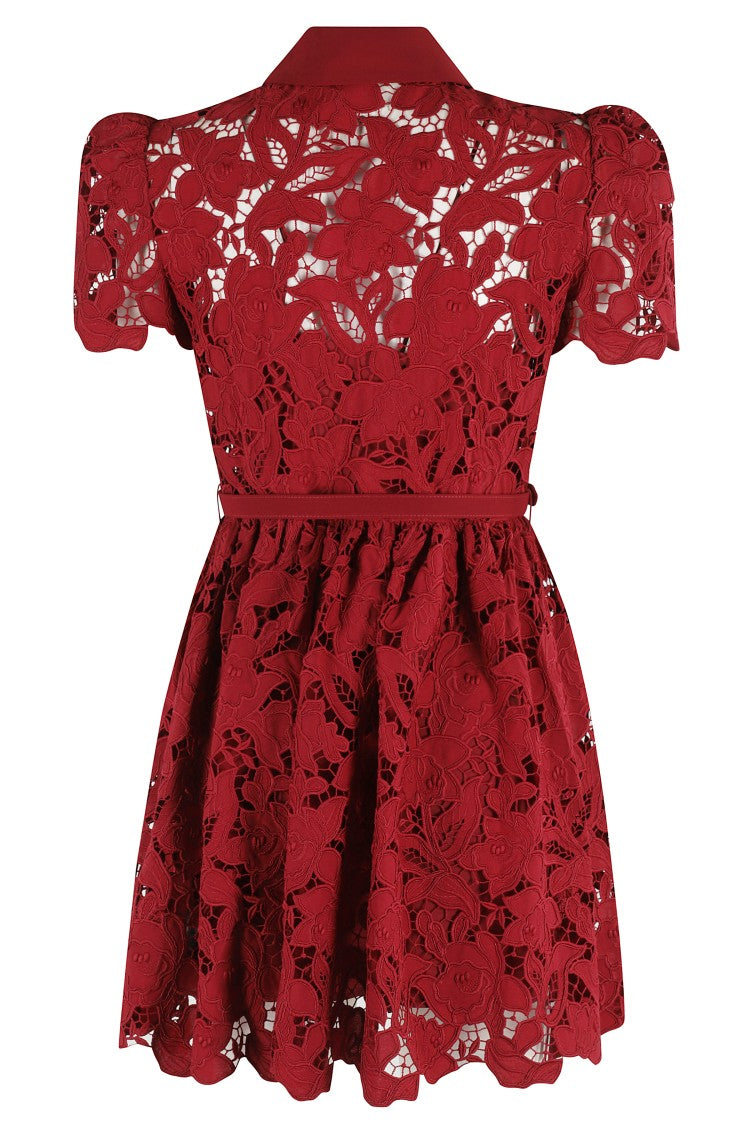 Self-Portrait Lace Collared Mini Dress