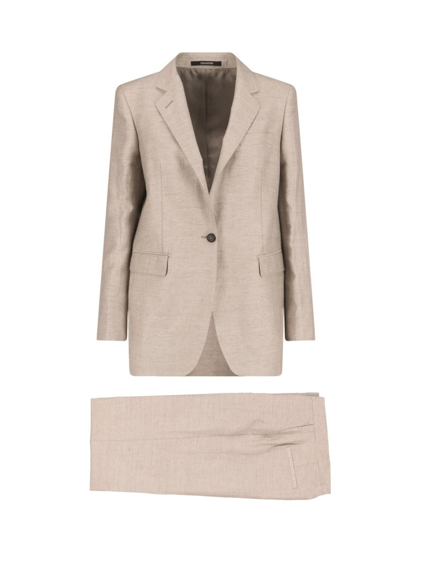 Tagliatore Adrianne Single-Breasted Suit – Beige