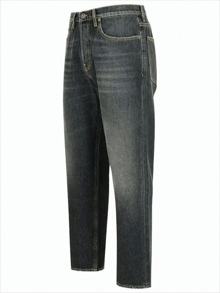 Golden Goose Relaxed Fit Cropped Black Denim Pants