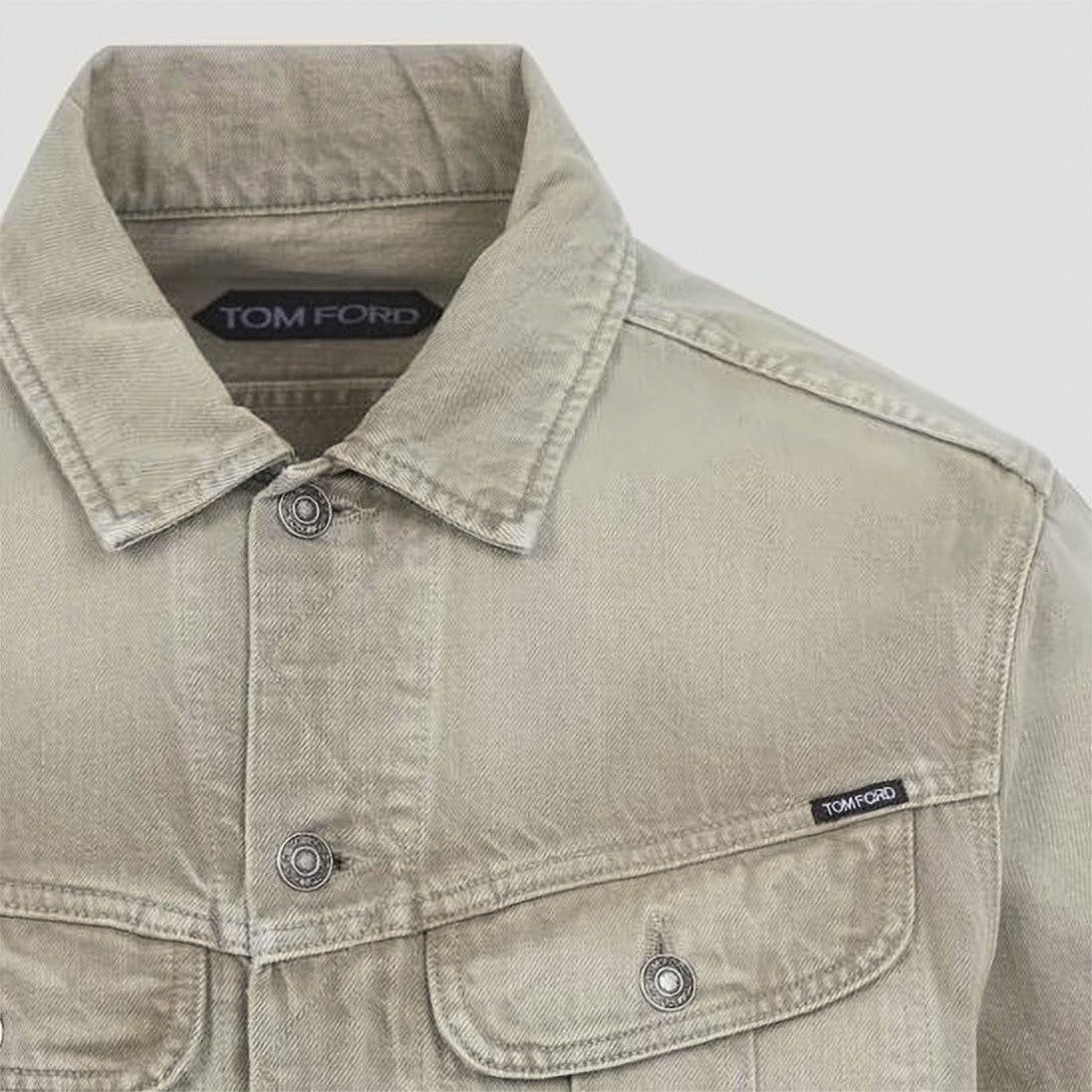 Tom Ford Classic Button-Up Denim Jacket With Flap Pockets