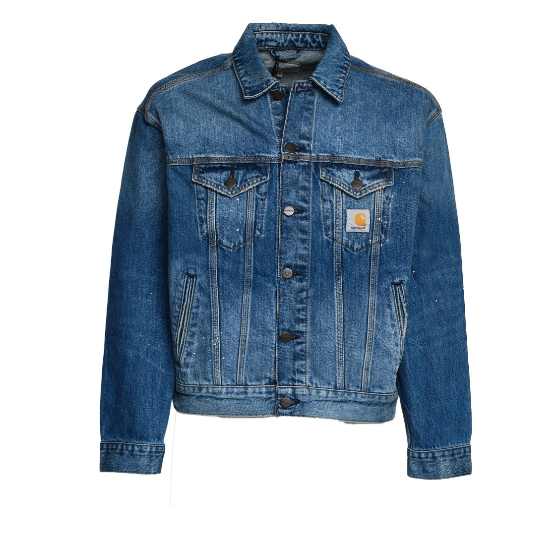 Carhartt Wip Heavy Denim Jacket With Triple Stitching And Adjustable Features