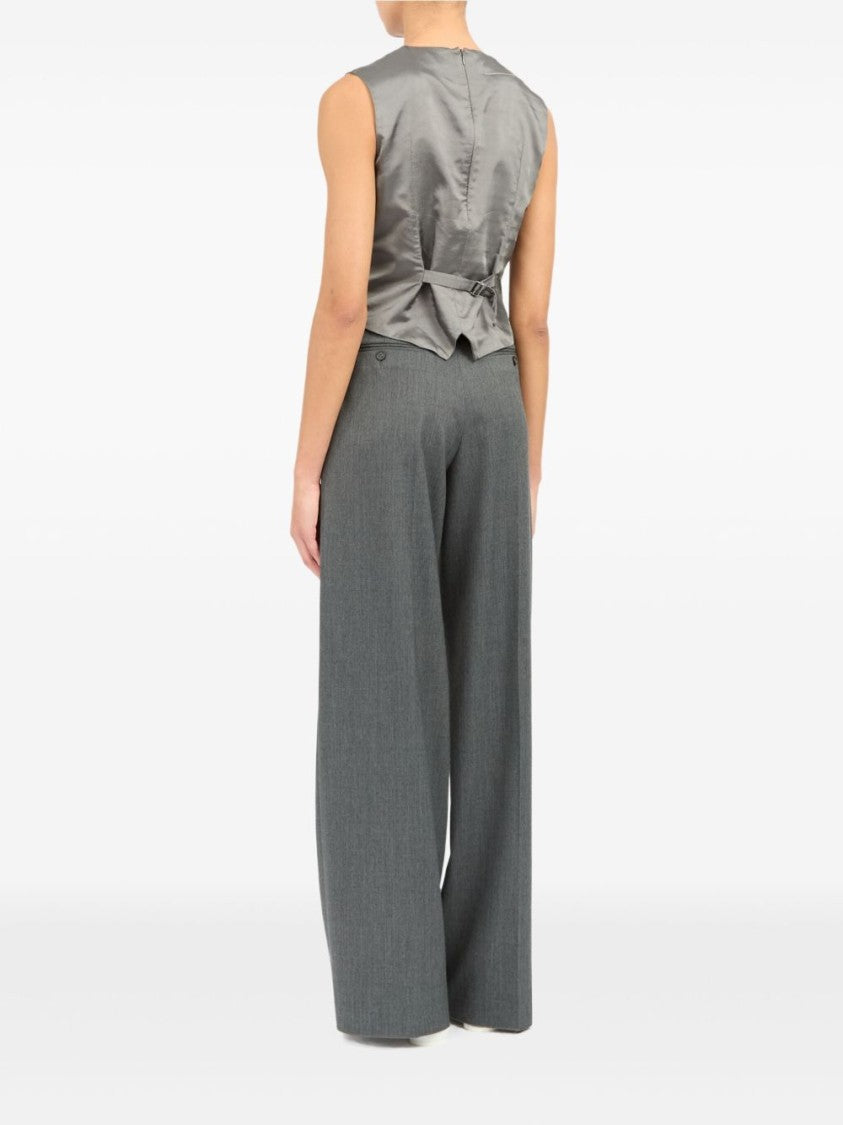 Mm6 By Maison Margiela Sleeveless Structured Jacket With Peplum Hem