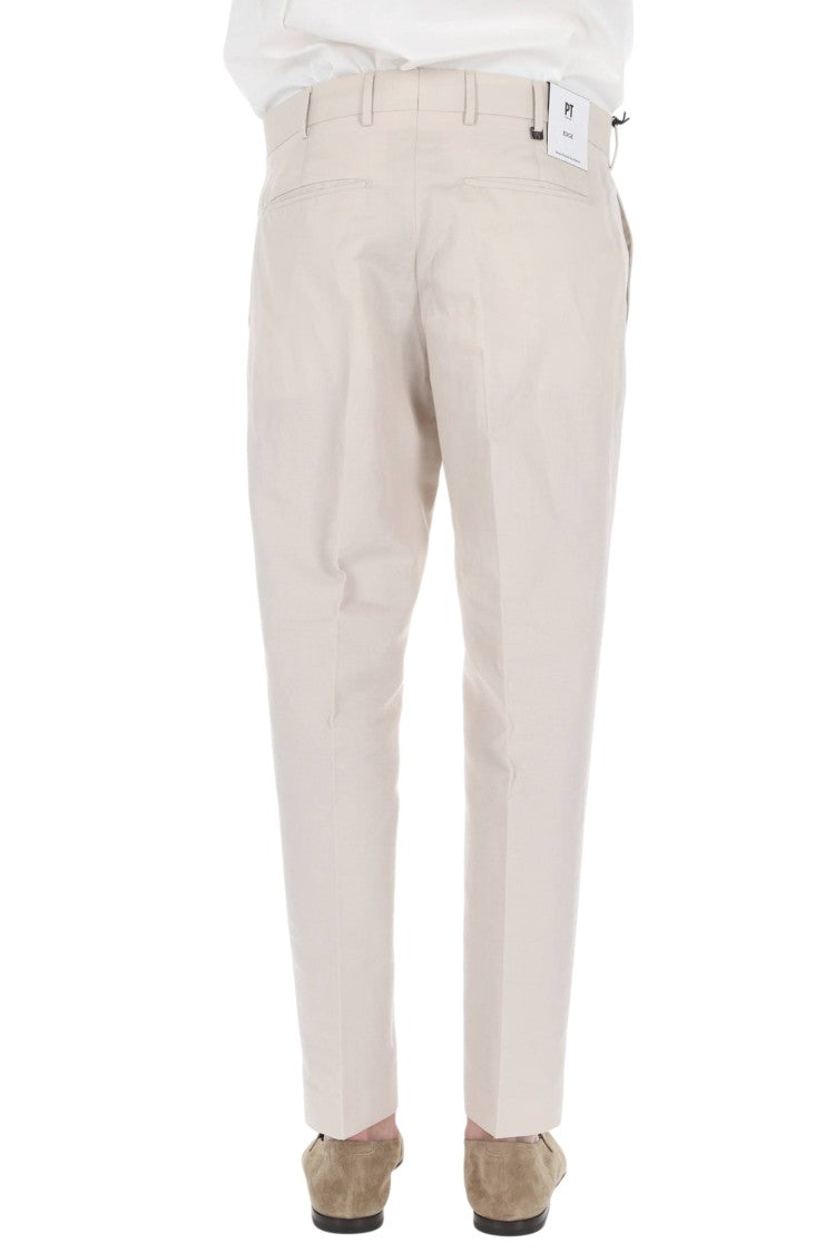Pt Torino Rebel Fit Linen-Cotton Trousers