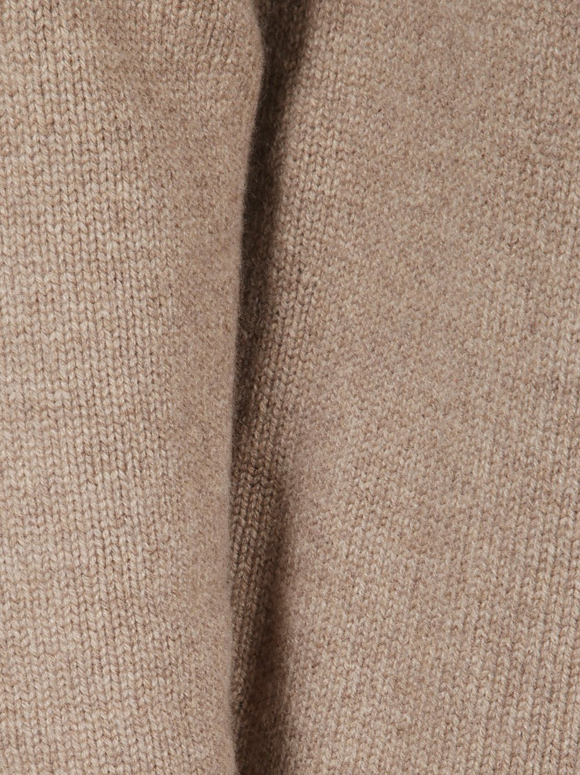 Max Mara Knee-Length Knit Dress With High Turtleneck And Ribbed Details