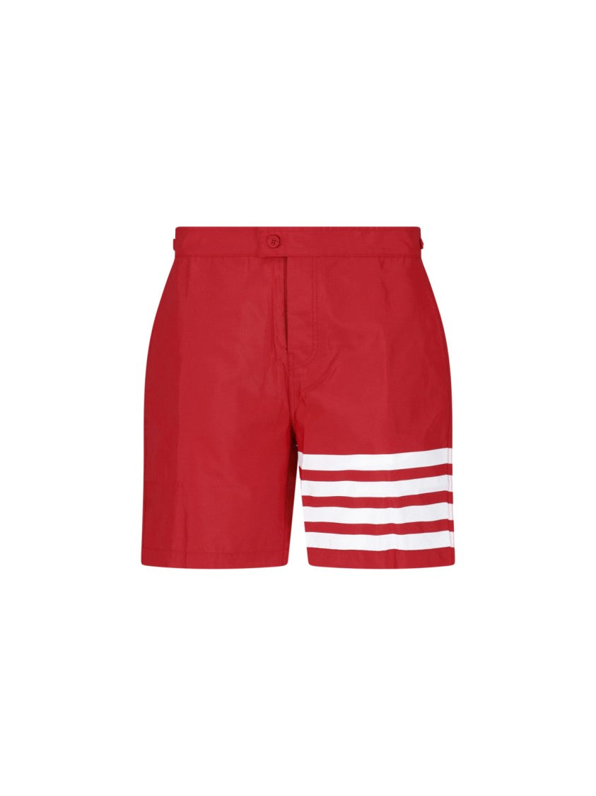 Thom Browne Red 4-Bar Fabric Shorts