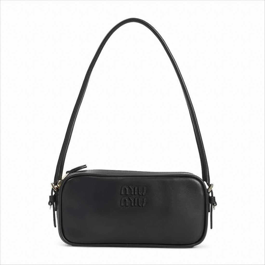 Miu Miu Rectangular Calf Leather Shoulder Bag With Zip Closure