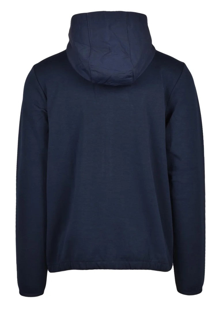 Tommy Hilfiger Blue Cotton Polyester Elastane Men's Zip-Up Sweatshirt