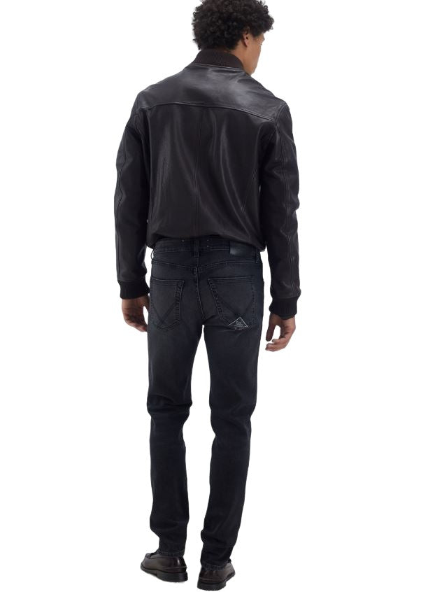 Roy Rogers Slim-Fit Denim Jeans Black Wash Fading
