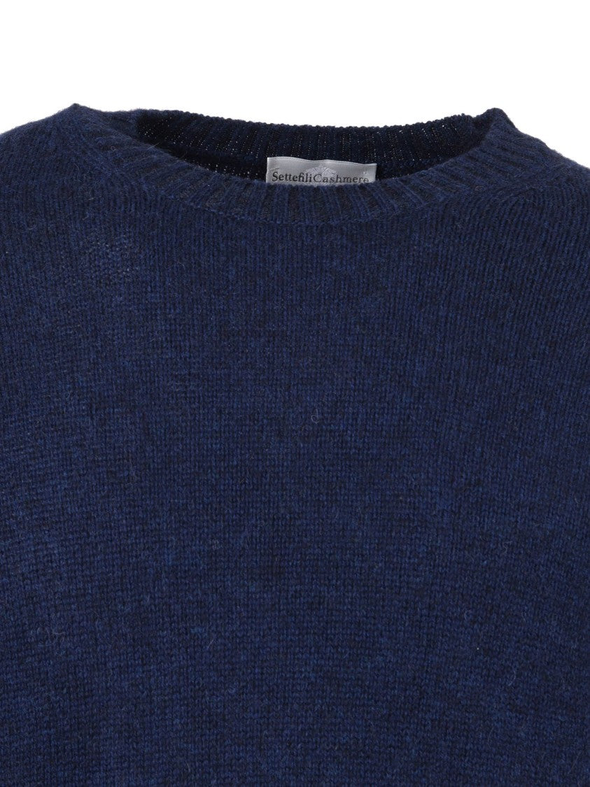 Sette Fili Cashmere Crew Neck Sweater In Soft Alpaca Blend