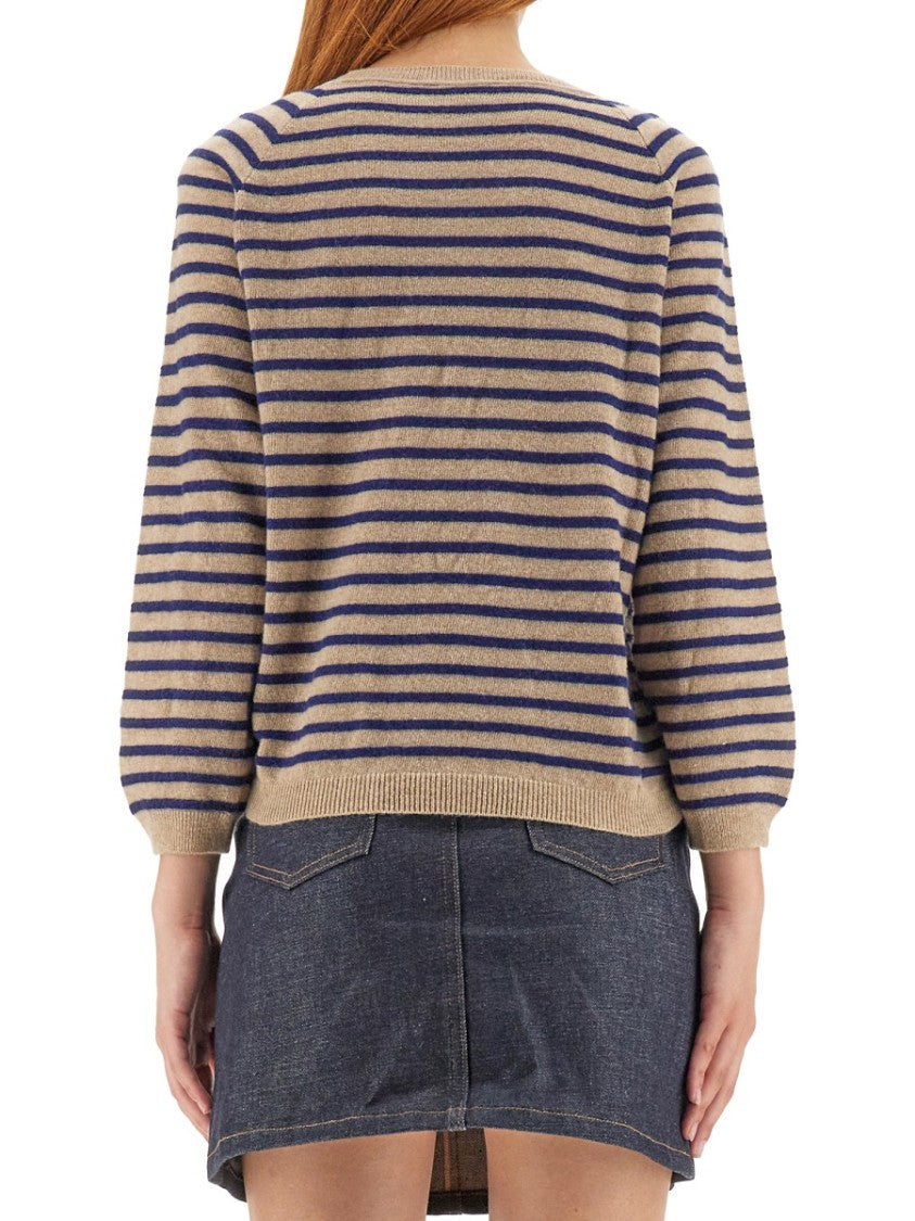 A.P.C. Regular Fit Striped Round Neckline Sweater