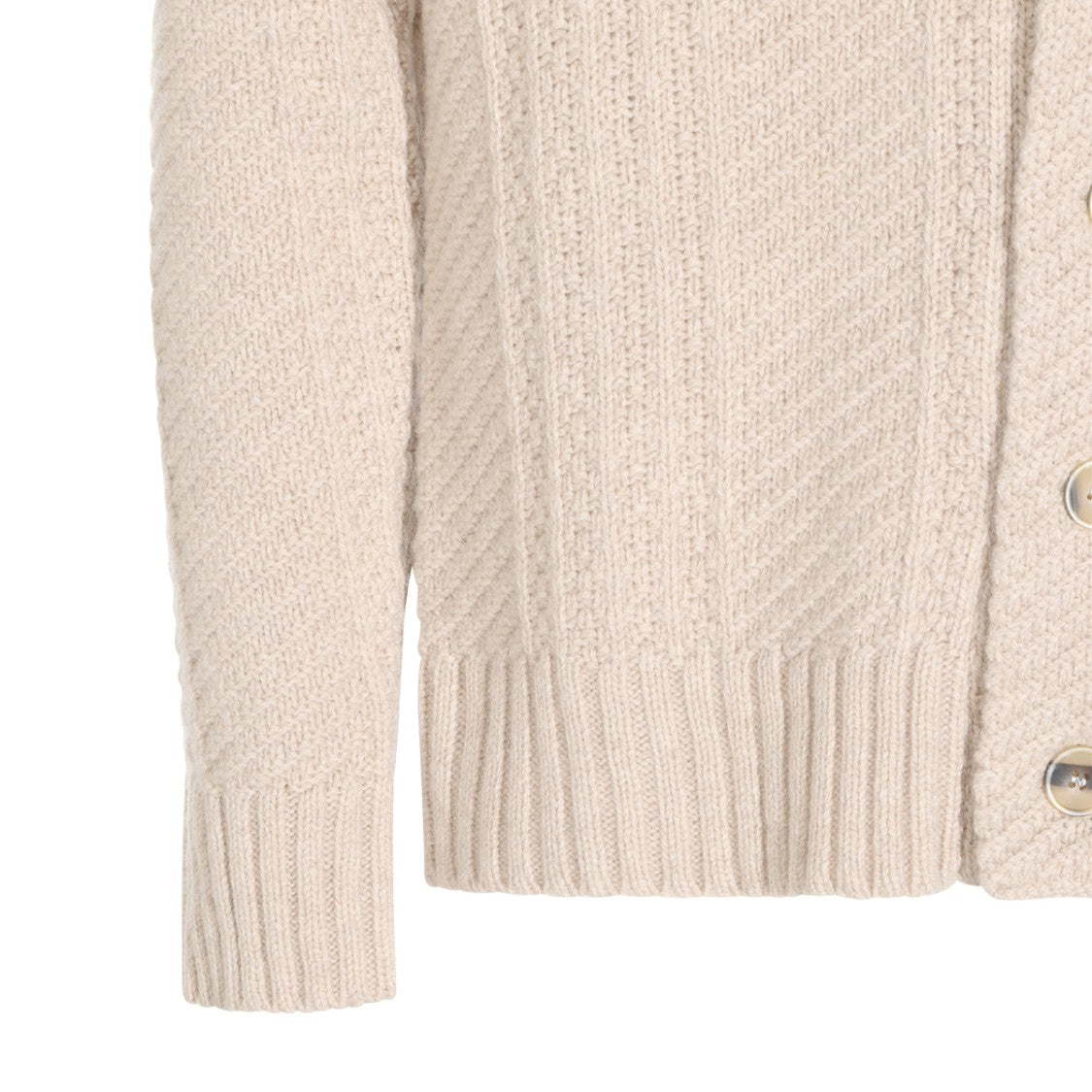 Altea Textured Knit Shawl Collar Button-Down Sweater