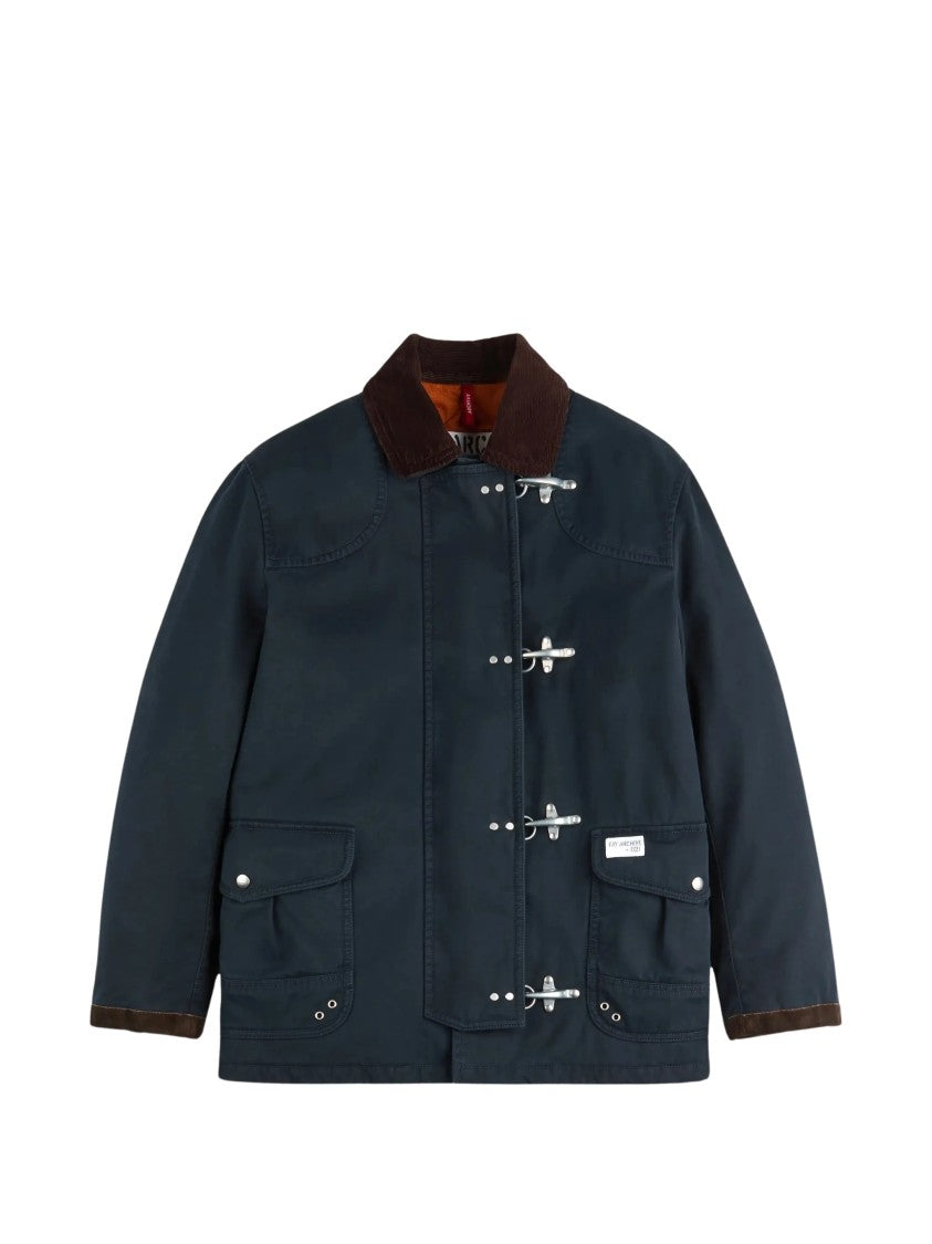 Fay Deep Blue Corduroy Collar Jacket