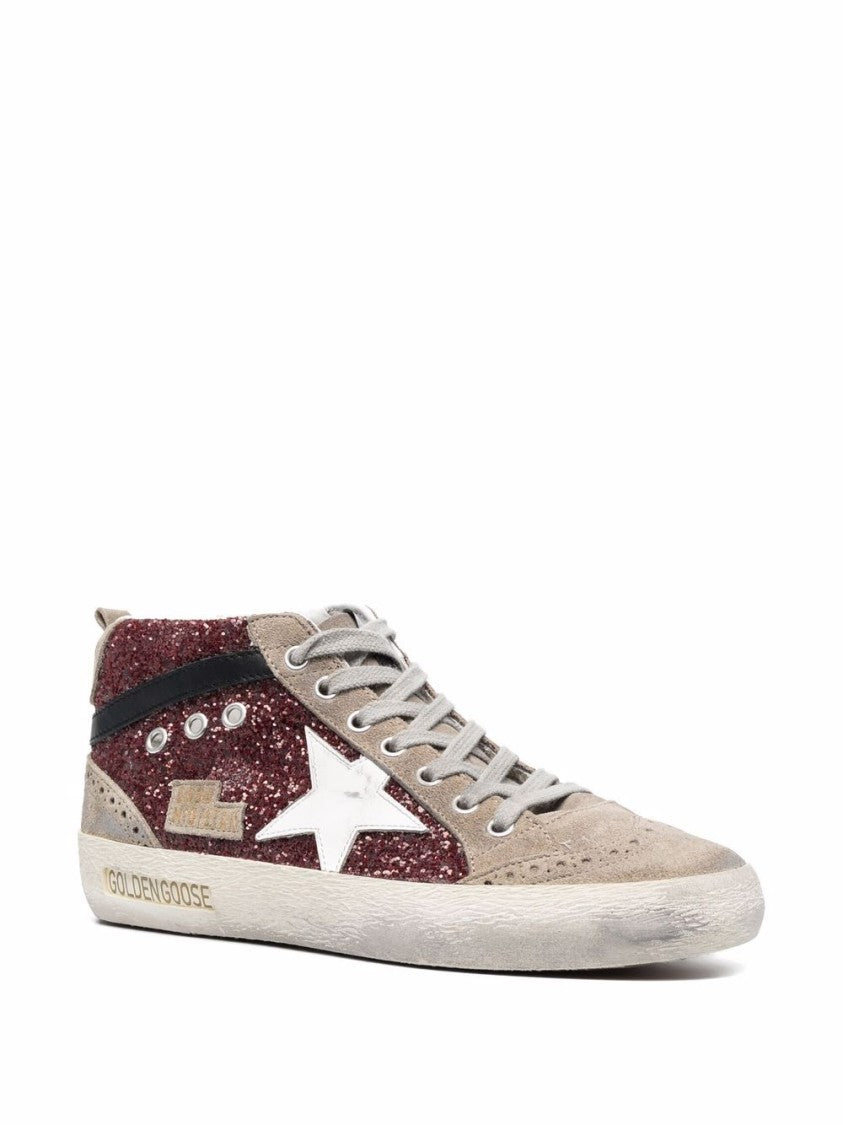 Golden Goose Silk And Nylon Contrast Stitch Sneakers