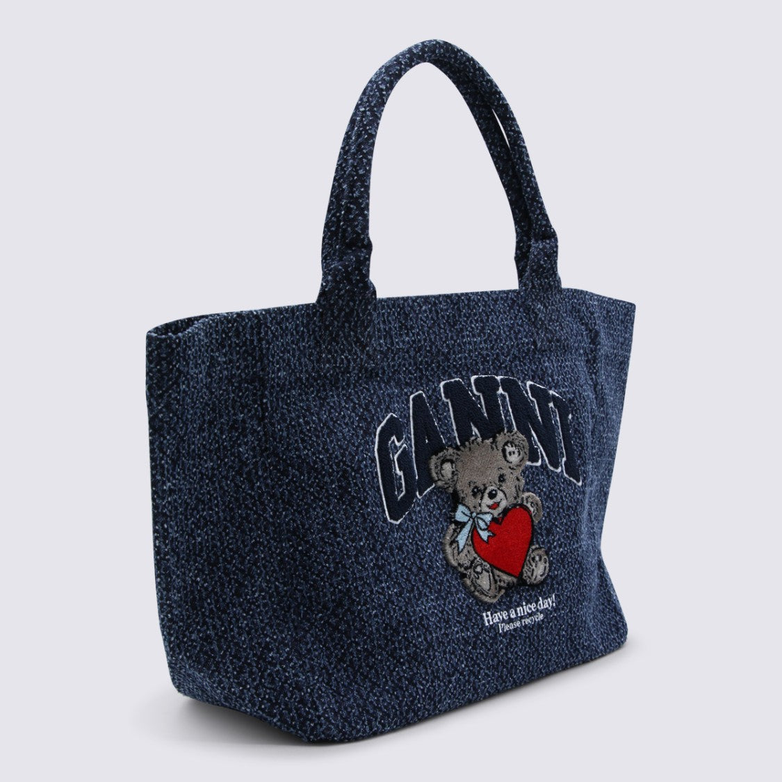Ganni Black Leather Top Handle Handbag