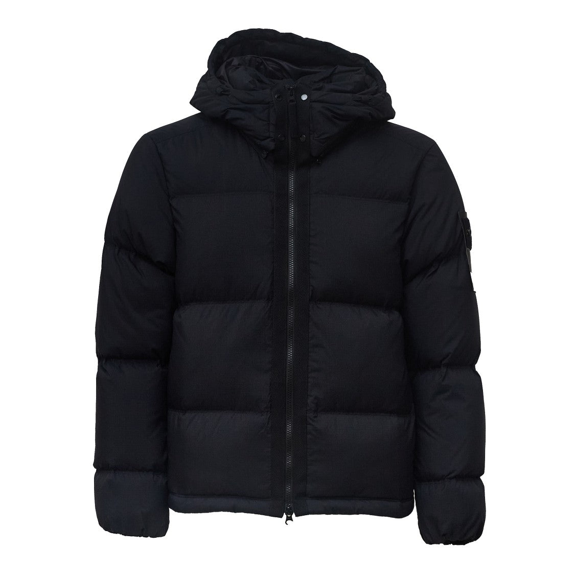 Stone Island Padded Black Ripstop Cordura® Jacket With Detachable Hood