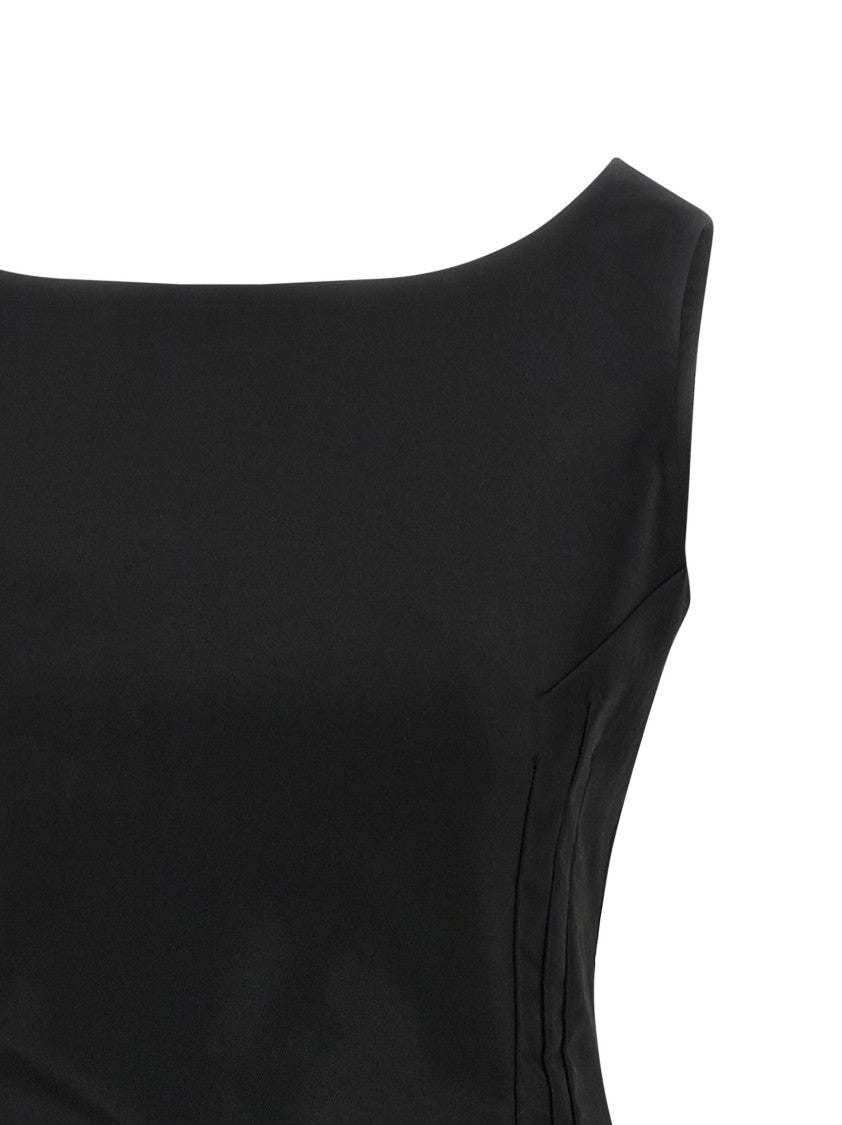 Magda Butrym Cotton Mini Dress With 3D Floral Pocket Details
