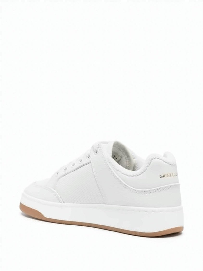 Saint Laurent Smooth Calf Leather Low-Top Sneakers With Embossed Detailing