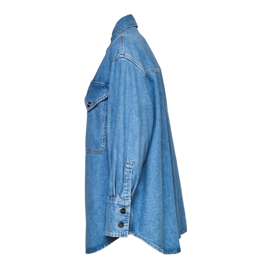 Dondup Cotton Lyocell Multi-Pocket Denim Over Shirt