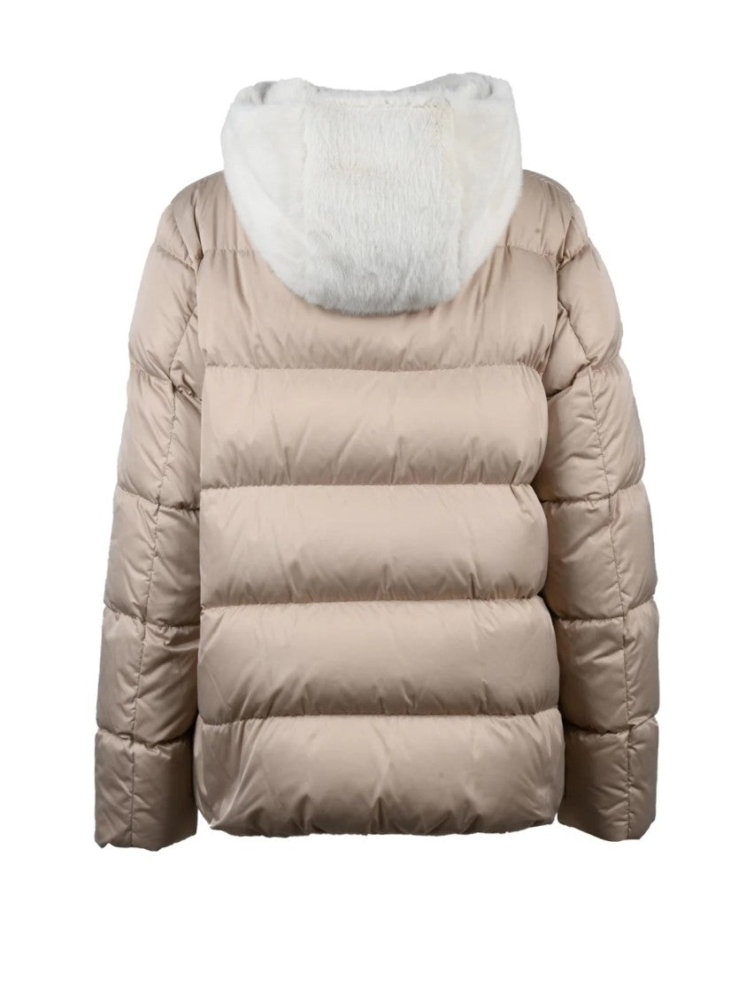 Herno Polyester Plush Hooded Down Jacket