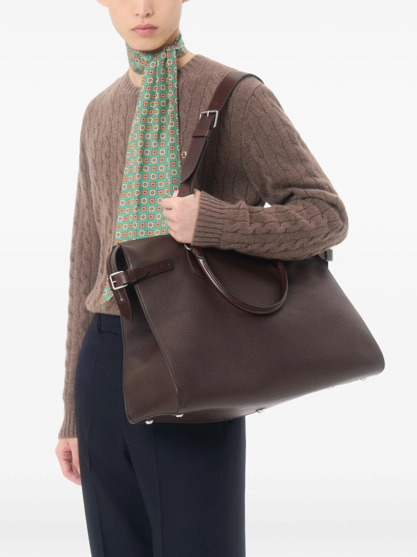 Valentino Antibes Large Textured Deer Skin Tote Bag
