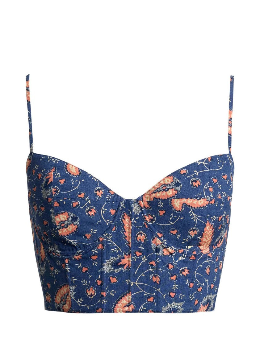Polo Ralph Lauren Tailored Bustier Top With Prairie Flower Motif