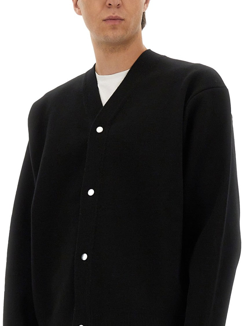 Jacquemus Boxy Black Cardigan With V-Neckline And Button-Down Front