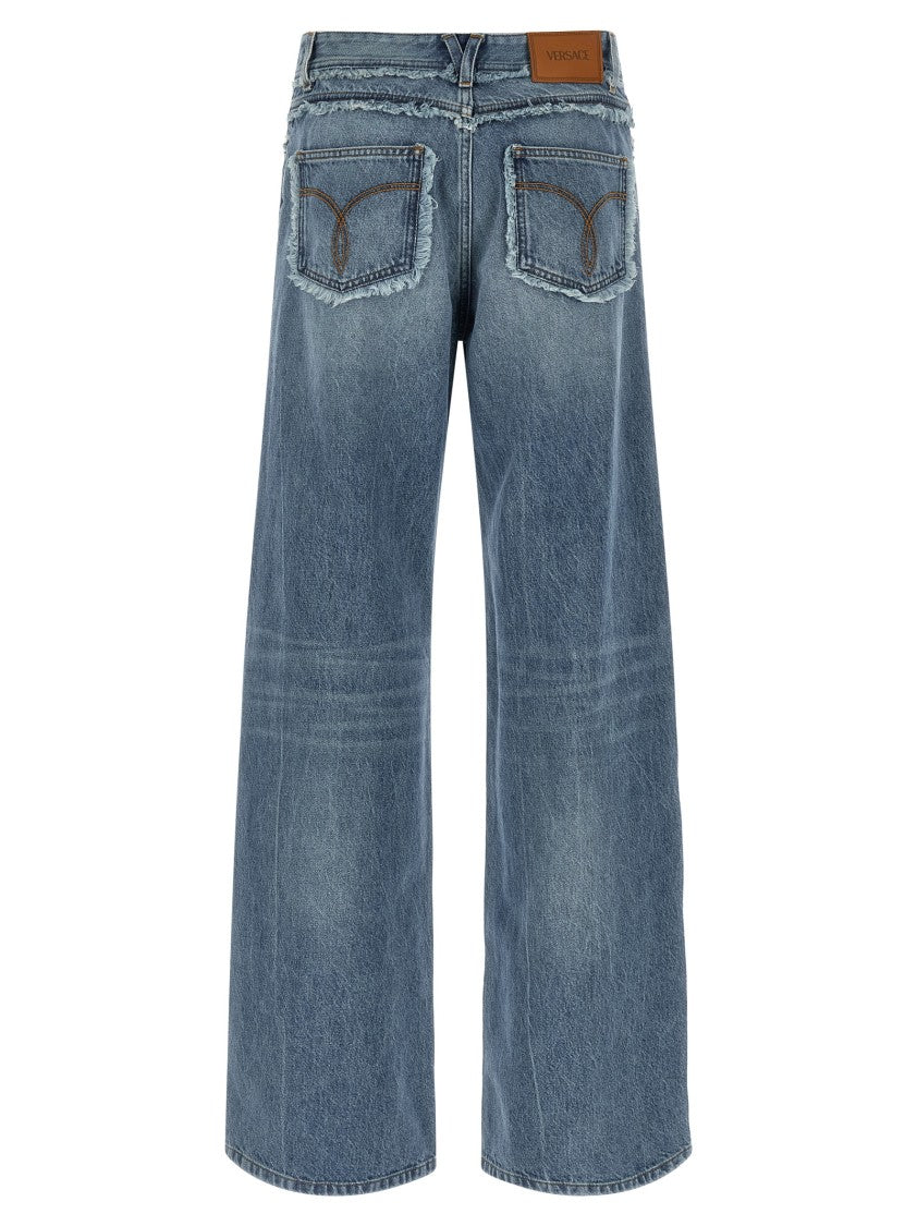 Versace Stonewashed Denim Boyfriend Jeans