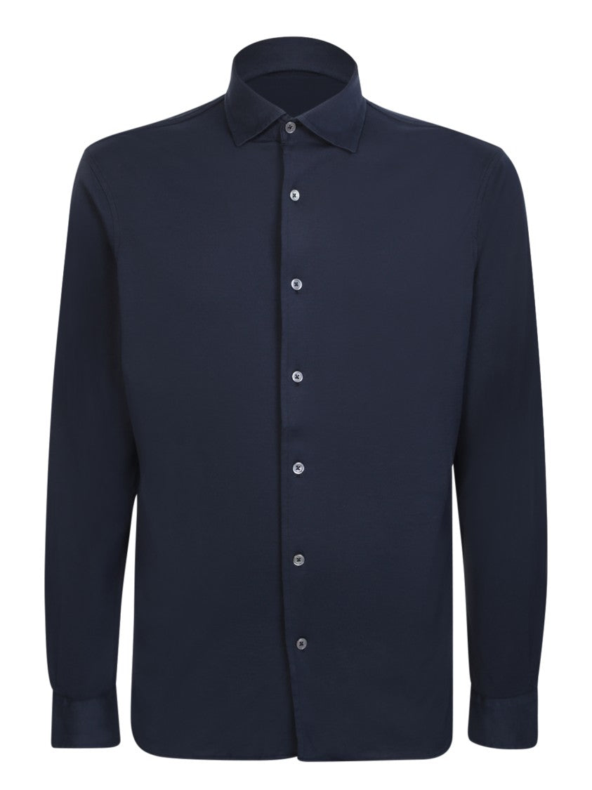 Dell'oglio Blue Cotton Long-Sleeved Shirts