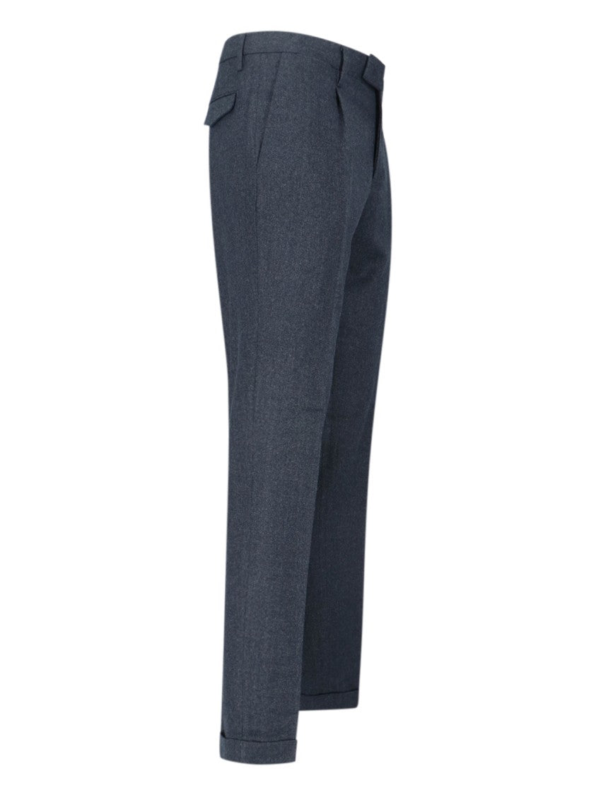 Briglia Medium-Waisted Gray Trousers With Tailored Fit And Pleats