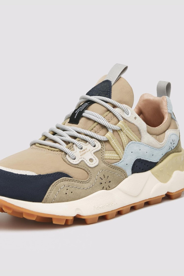 Flower Mountain Layered Sneakers With Textured Sole And Perforated Upper