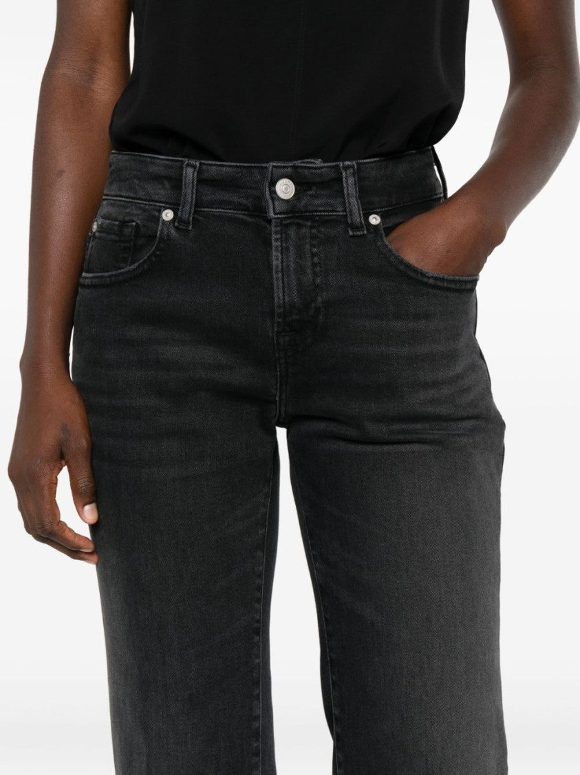 Seven Classic Black Jeans With Five-Pocket Design