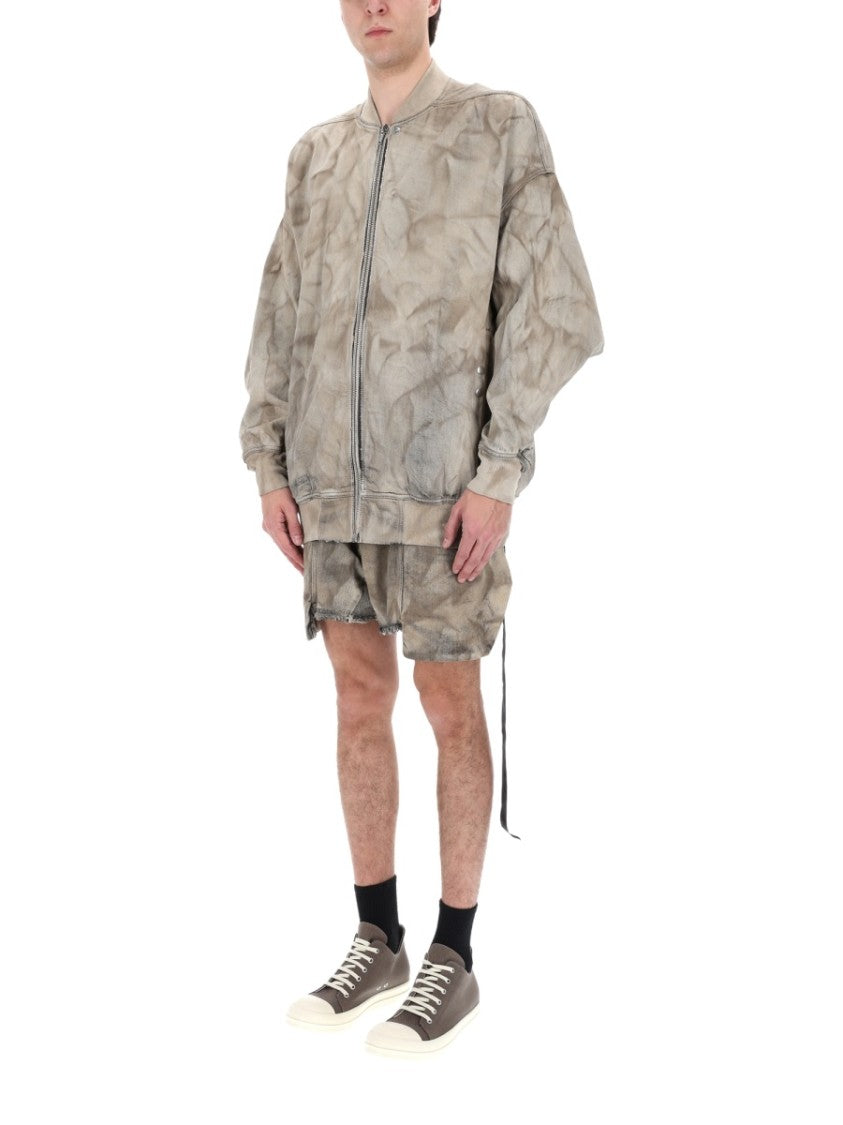 Drkshdw By Rick Owens Jumbo Flight Washed Distressed Bomber Jacket
