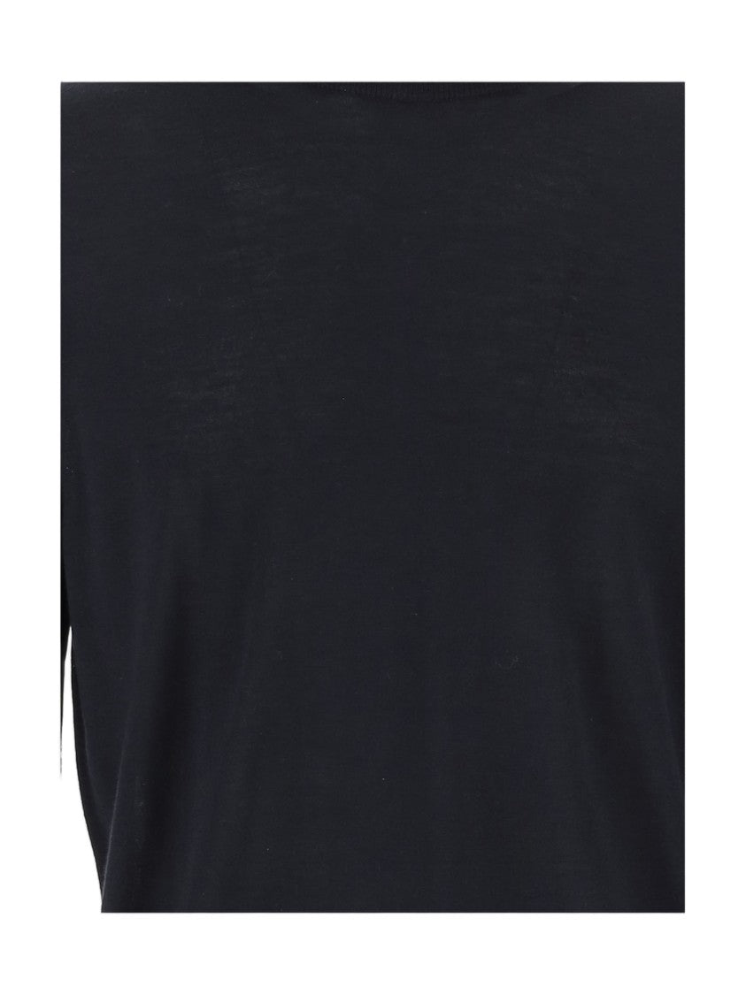 Jacob Cohen Navy Contrast Trim Wool-Blend Sweater