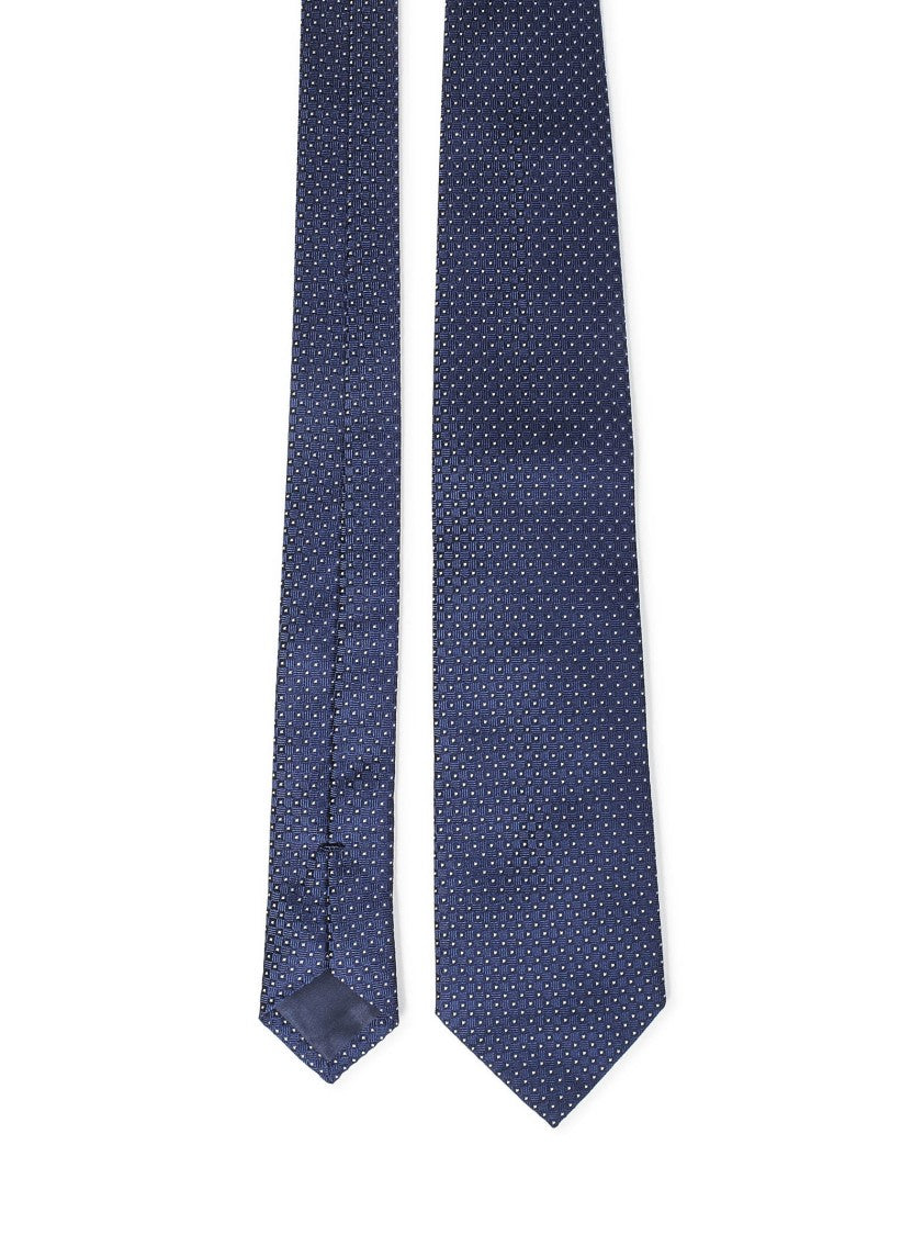 Franzese Collection Classic Blue Jacquard Silk Tie