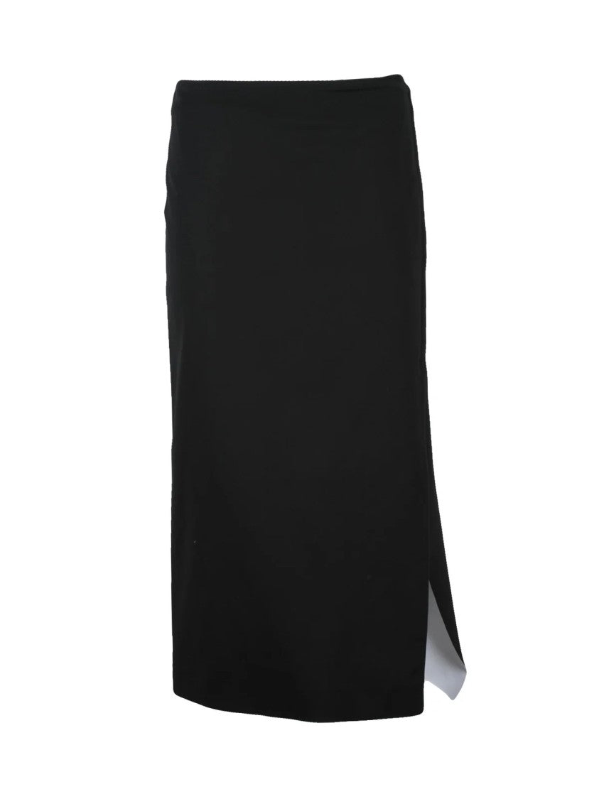 Sportmax Black Corone Cotton Elastane Flared Skirt