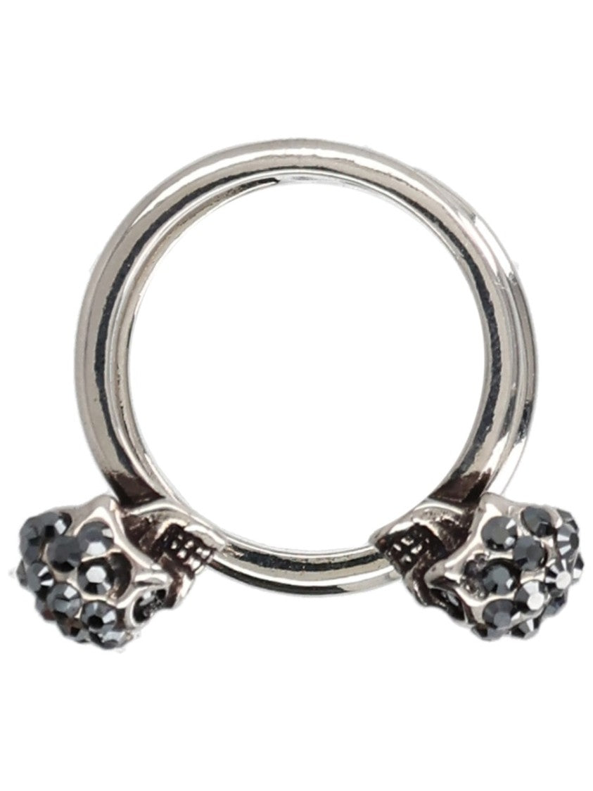 Alexander Mcqueen Brass Skull Double-Band Open Gothic Ring