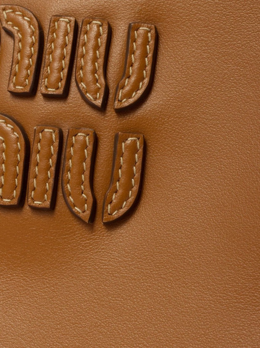 Miu Miu Structured Leather Handbag With Detachable Shoulder Strap