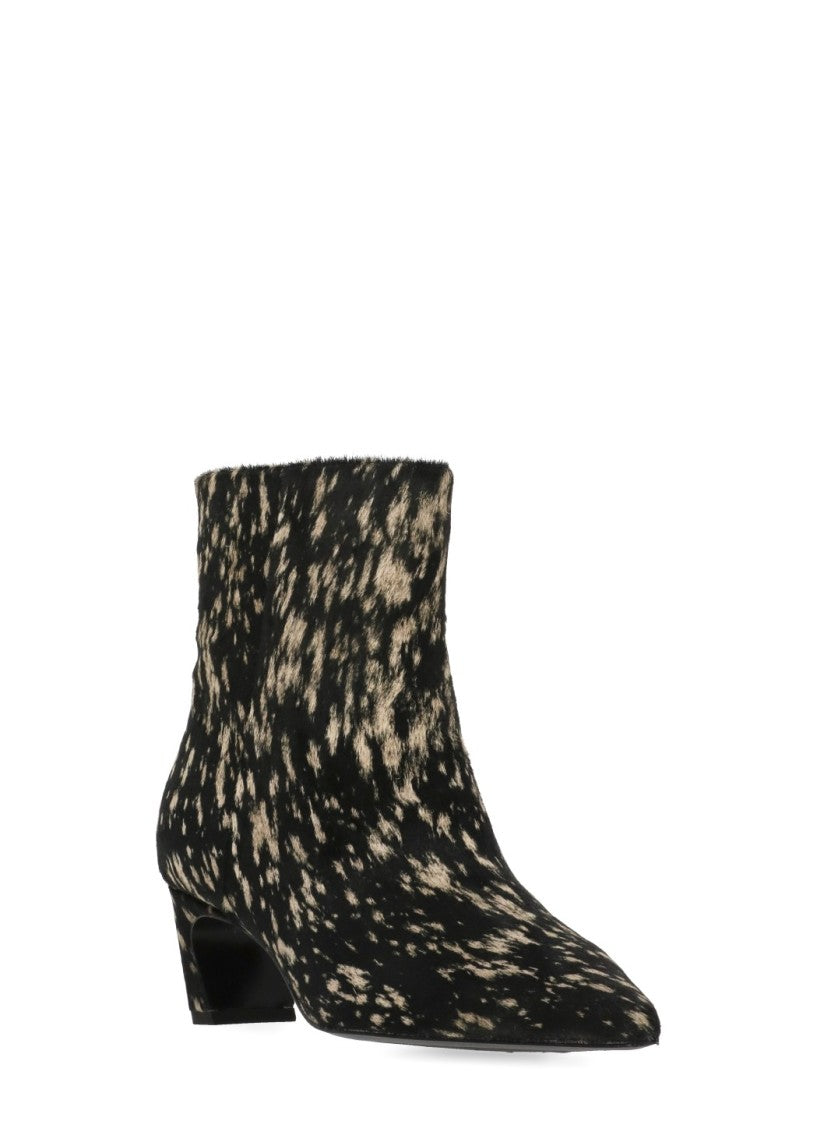 Ash Black Vicky Arrow-Toe Calf Hair Boots