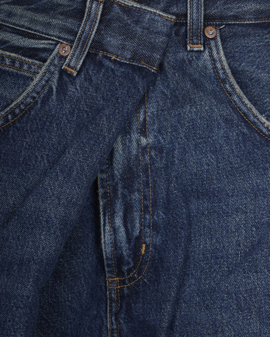 Agolde Wide-Leg Jeans With Folded Waistband Detail