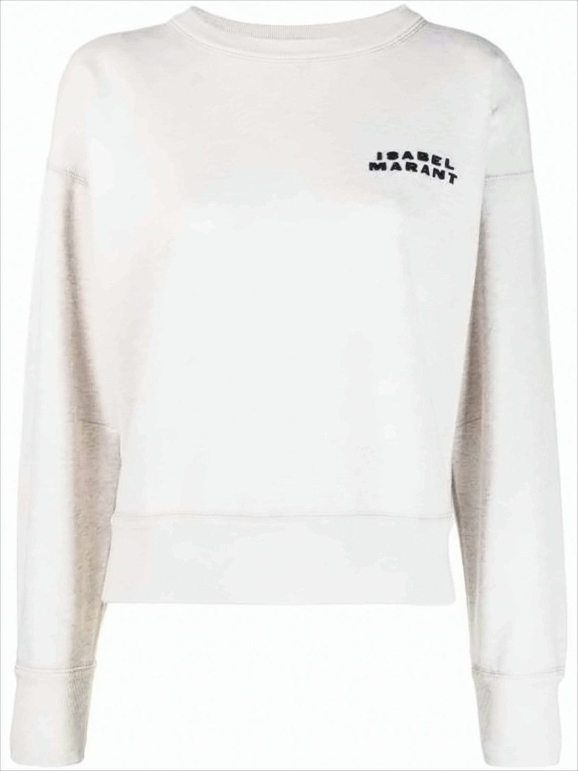 Isabel Marant Cropped Long-Sleeved Sweatshirt With Heathered Texture