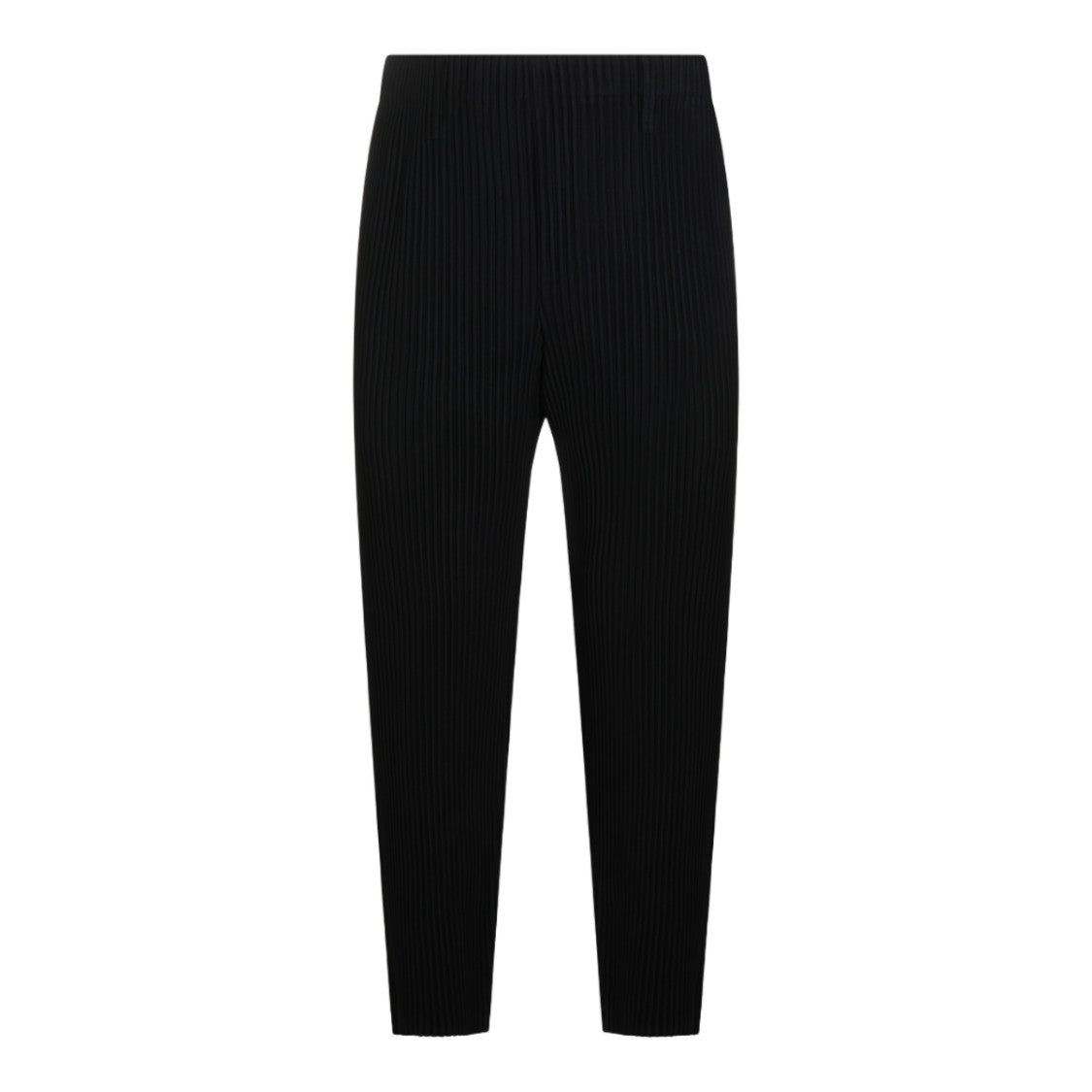 Homme Plissé Issey Miyake Slim Tapered Trousers With Pleated Texture And Elastic Waistband