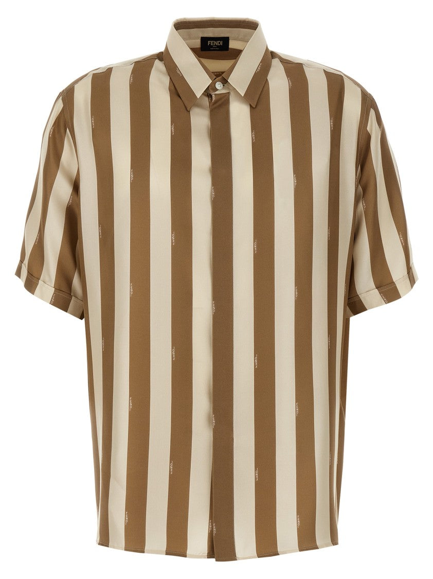 Fendi Iconic Pequin Striped Silk Shirt
