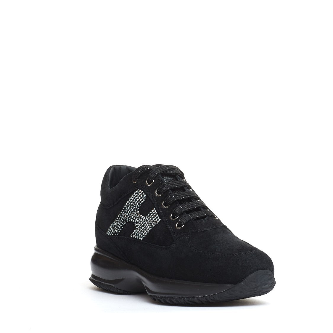 Hogan Interactive Black Suede And Rhinestones