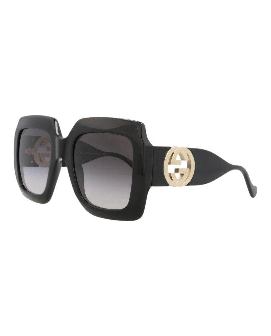 Gucci Square-Frame Injection Sunglasses With Cutout Temple Accent