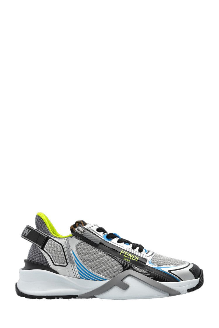 Fendi Multicolor Mesh Striped Rubber-Blend Sneakers
